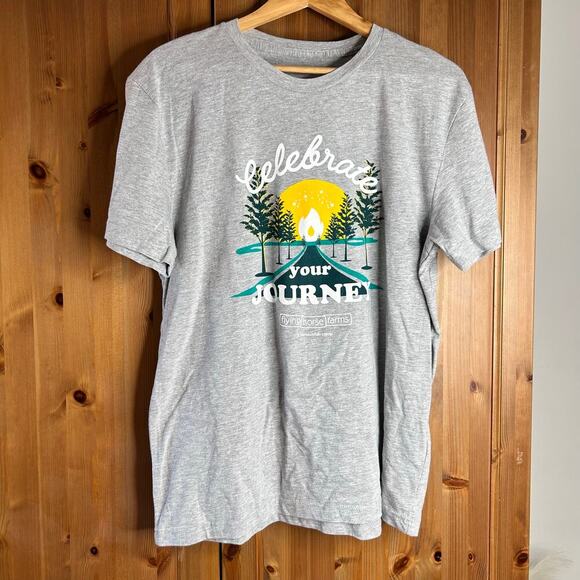 Abercrombie & Fitch Graphic Short Sleeve Tee Shirt Sz Large Gray Camp Horse Farm - Picture 3 of 8